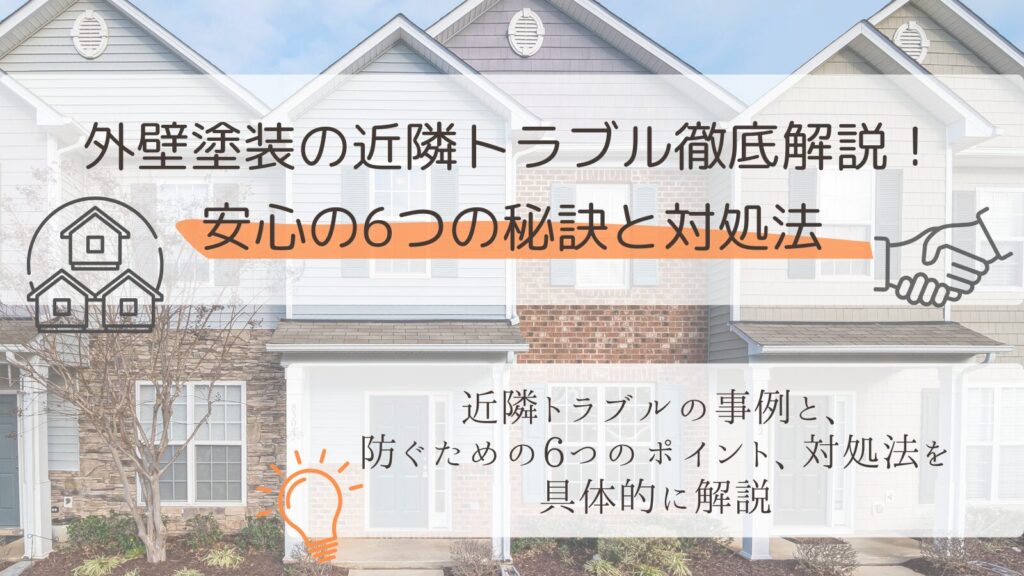 【横浜・川崎】外壁塗装の近隣トラブル徹底解説!安心の6つの秘訣と対処法